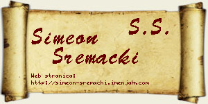Simeon Sremački vizit kartica
